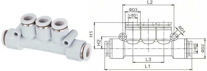 IPK塑料五通管接頭規(guī)格圖 IPK塑料五通管接頭規(guī)格圖