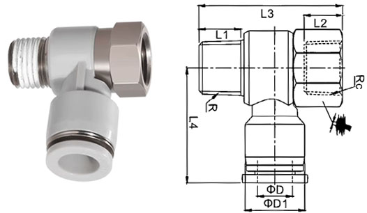 IPHF螺紋串聯接頭規格圖 IPHF螺紋串聯接頭規格圖