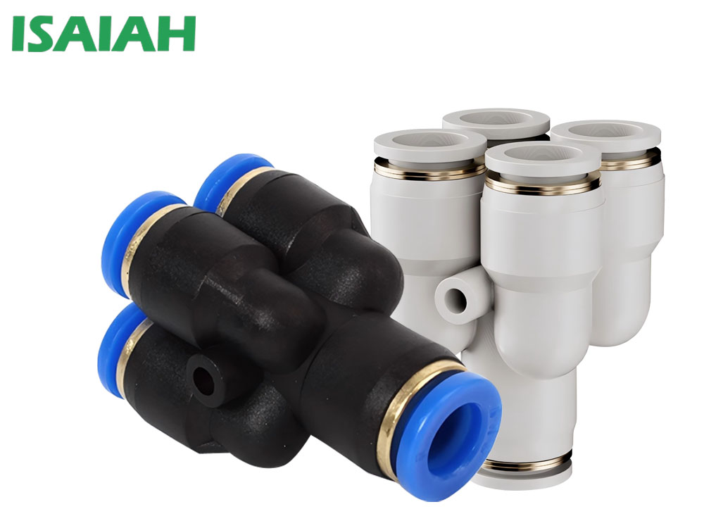 PXG塑料五通Y型萬向快插式氣管接頭