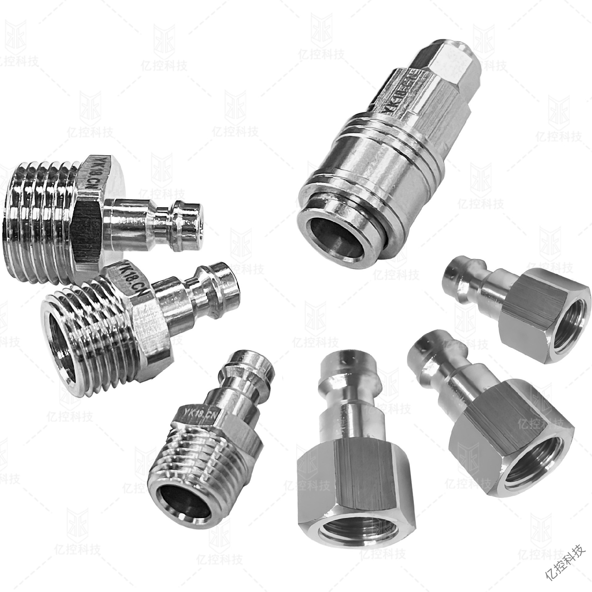 C式自鎖銅鍍鎳螺紋快換接頭 C式自鎖銅鍍鎳螺紋快換接頭